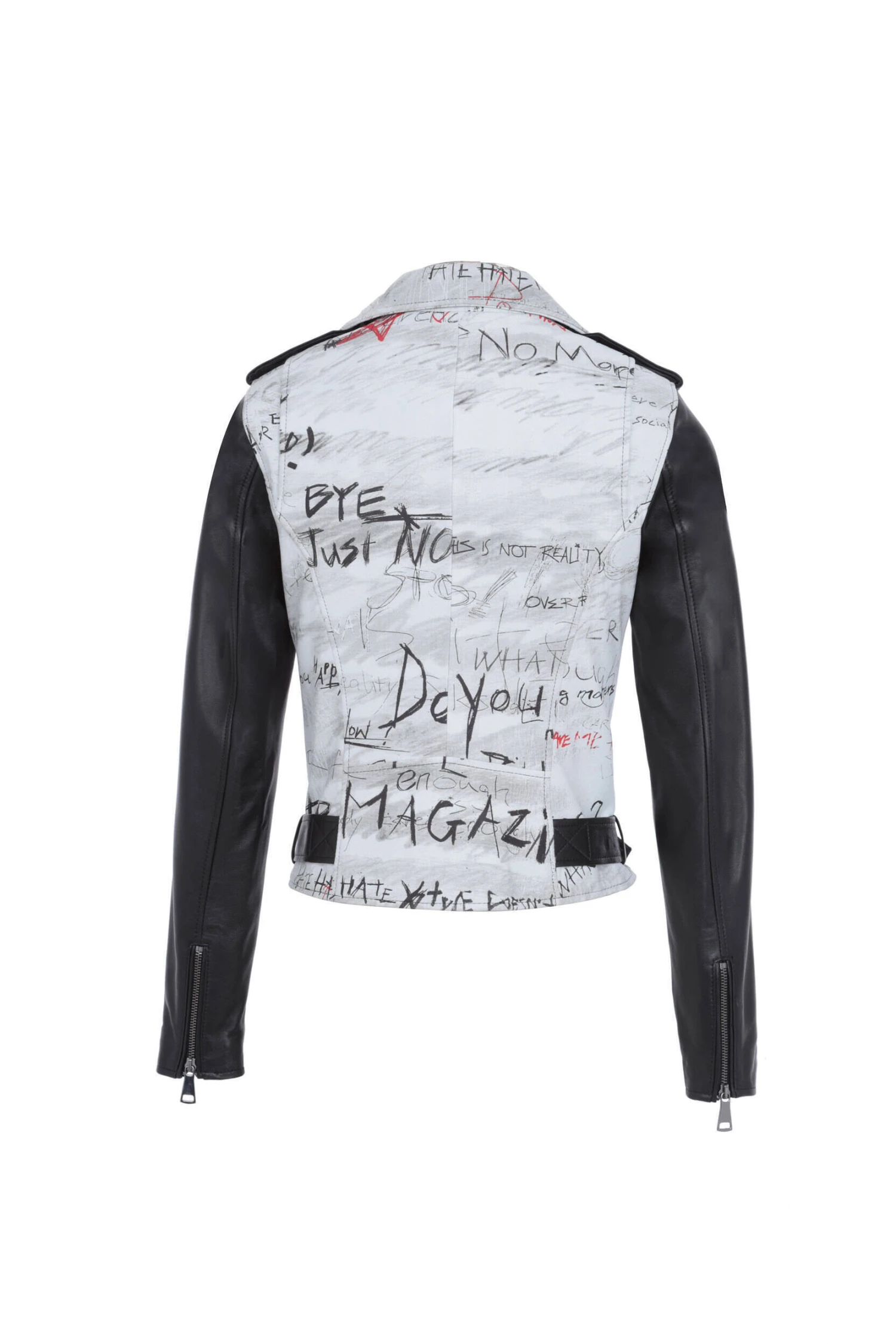 Blouson Cuir Femme Agneau Noir Imprimé " HARRY " 1 Blouson Cuir Femme Agneau Noir Imprimé " HARRY "