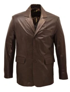 Veste Cuir Homme Marron Agneau Style Blazer Classique " JULIEN " -Maroquinerie julien marron face 059929200 1051 14052013