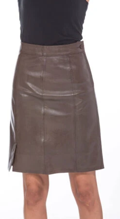 Jupe Cuir Femme Marron "ANNA" 9 Jupe Cuir Femme Marron "ANNA" -Maroquinerie jupe cuir femme agneau marron anna 6 005242800 1624 24092020