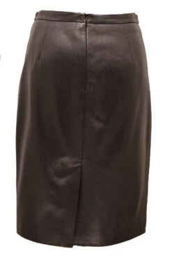 Jupe En Cuir D'agneau Noir "LENA"