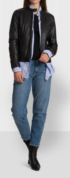 Oakwood Blouson Cuir Femme Noir " 64062 "
