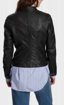 Oakwood Blouson Cuir Femme Noir " 64062 " -Maroquinerie karineref64062noirblousonacolmaoencuirveritable3 014171700 1412 18012022