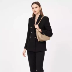 Lancaster - Sac Hobo Dune - Beige Foncé -Maroquinerie lancaster hobo dune beige fonce 2