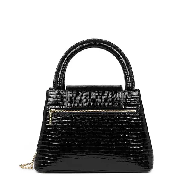 Lancaster – Sac à Main Carla Ginola – Noir Lézard 4 Lancaster – Sac à Main Carla Ginola – Noir Lézard – Image 4