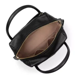 Lancaster - Sac Bowling Cuir Dune Noir -Maroquinerie lancaster sac bowling cuir dune noir 1