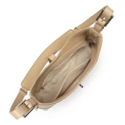 Lancaster - Sac Hobo Zippé Milano Delta Beige Foncé -Maroquinerie lancaster sac hobo zippe milano delta beige fonce 1