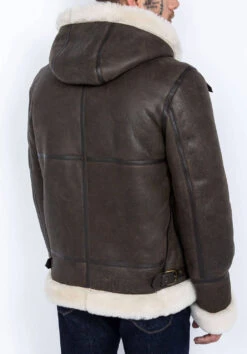 Bombardier Mouton à Capuche Homme Marron Schott "LC 1259H"