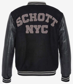 Blouson Teddy Schott Noir /noir " LC 8705 "