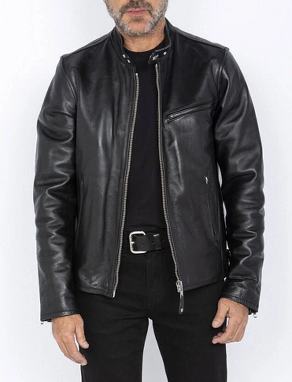 Schott Blouson Cuir Motard Vachette Noir " LC940D " 2 Schott Blouson Cuir Motard Vachette Noir " LC940D " – Image 2