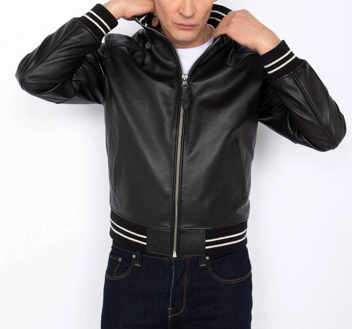 Blouson Cuir Homme Noir Schott Esprit Teddy "LC FRESNOVARS" 4 Blouson Cuir Homme Noir Schott Esprit Teddy "LC FRESNOVARS" – Image 4