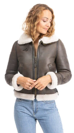 Bombardier Mouton Femme Marron Schott " LCW 1257 " -Maroquinerie lcw1257marron 040776400 1549 25092023