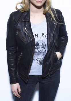 Blouson Cuir Femme Biker Noir " 101968 " 6 Blouson Cuir Femme Biker Noir " 101968 " -Maroquinerie louaneperfectocuirfemme2 047373400 1532 29102021