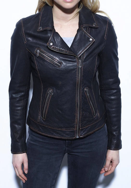 Blouson Cuir Femme Biker Noir " 101968 " 4 Blouson Cuir Femme Biker Noir " 101968 " – Image 4