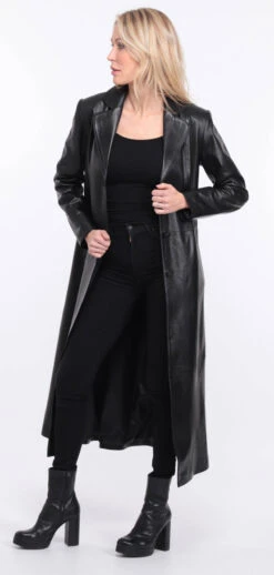 Manteau Cuir Agneau Noir Femme " JORDA " -Maroquinerie manteau cuir femme noir jodie 10 049914100 1408 01072023 scaled