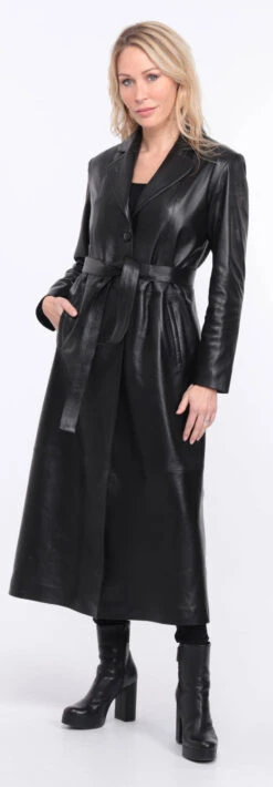 Manteau Cuir Agneau Noir Femme " JORDA " -Maroquinerie manteau cuir femme noir jodie 18 067166700 1408 01072023 scaled