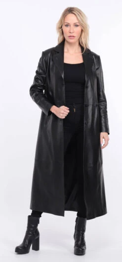 Manteau Cuir Agneau Noir Femme " JORDA " -Maroquinerie manteau cuir femme noir jodie 1 013099400 1408 01072023 scaled