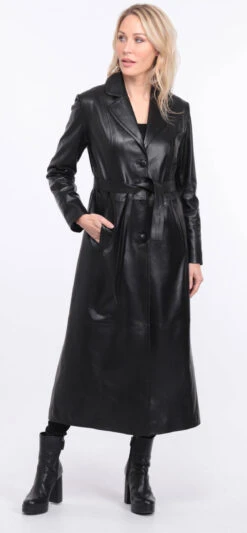 Manteau Cuir Agneau Noir Femme " JORDA " -Maroquinerie manteau cuir femme noir jodie 20 042776900 1408 01072023 scaled