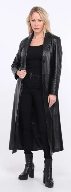 Manteau Cuir Agneau Noir Femme " JORDA " -Maroquinerie manteau cuir femme noir jodie 2 086085000 1408 01072023 scaled