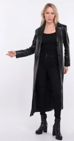 Manteau Cuir Agneau Noir Femme " JORDA " -Maroquinerie manteau cuir femme noir jodie 4 099131700 1408 01072023 scaled