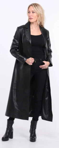 Manteau Cuir Agneau Noir Femme " JORDA " -Maroquinerie manteau cuir femme noir jodie 5 076838300 1408 01072023 scaled