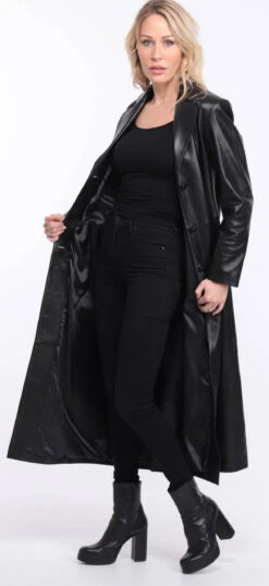 Manteau Cuir Agneau Noir Femme " JORDA " -Maroquinerie manteau cuir femme noir jodie 9 021442200 1408 01072023 scaled