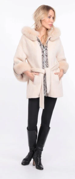 Veste Femme Alcantara Ecru " MONICE "