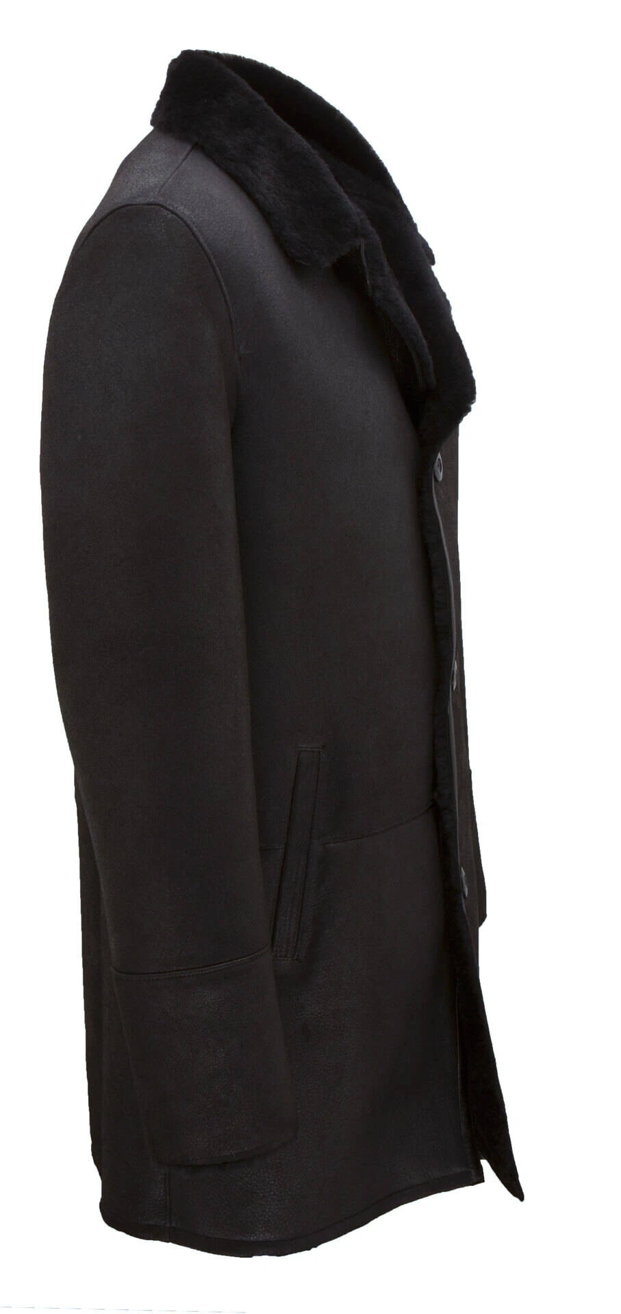 Manteau Mouton Homme Noir "1006" 2 Manteau Mouton Homme Noir "1006" – Image 2