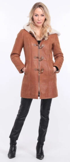 Trois Quart Cuir Femme Mouton Whisky " LUCINA " 17 Trois Quart Cuir Femme Mouton Whisky " LUCINA " -Maroquinerie manteau mouton lucia whisky 2 071341200 1407 01072023 scaled