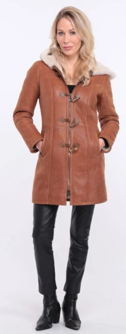 Trois Quart Cuir Femme Mouton Whisky " LUCINA " 28 Trois Quart Cuir Femme Mouton Whisky " LUCINA " -Maroquinerie manteau mouton lucia whisky 4 004166200 1407 01072023 scaled