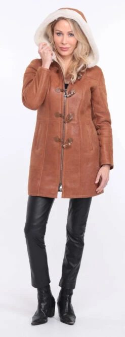 Trois Quart Cuir Femme Mouton Whisky " LUCINA " 18 Trois Quart Cuir Femme Mouton Whisky " LUCINA " -Maroquinerie manteau mouton lucia whisky 6 045999800 1407 01072023 scaled