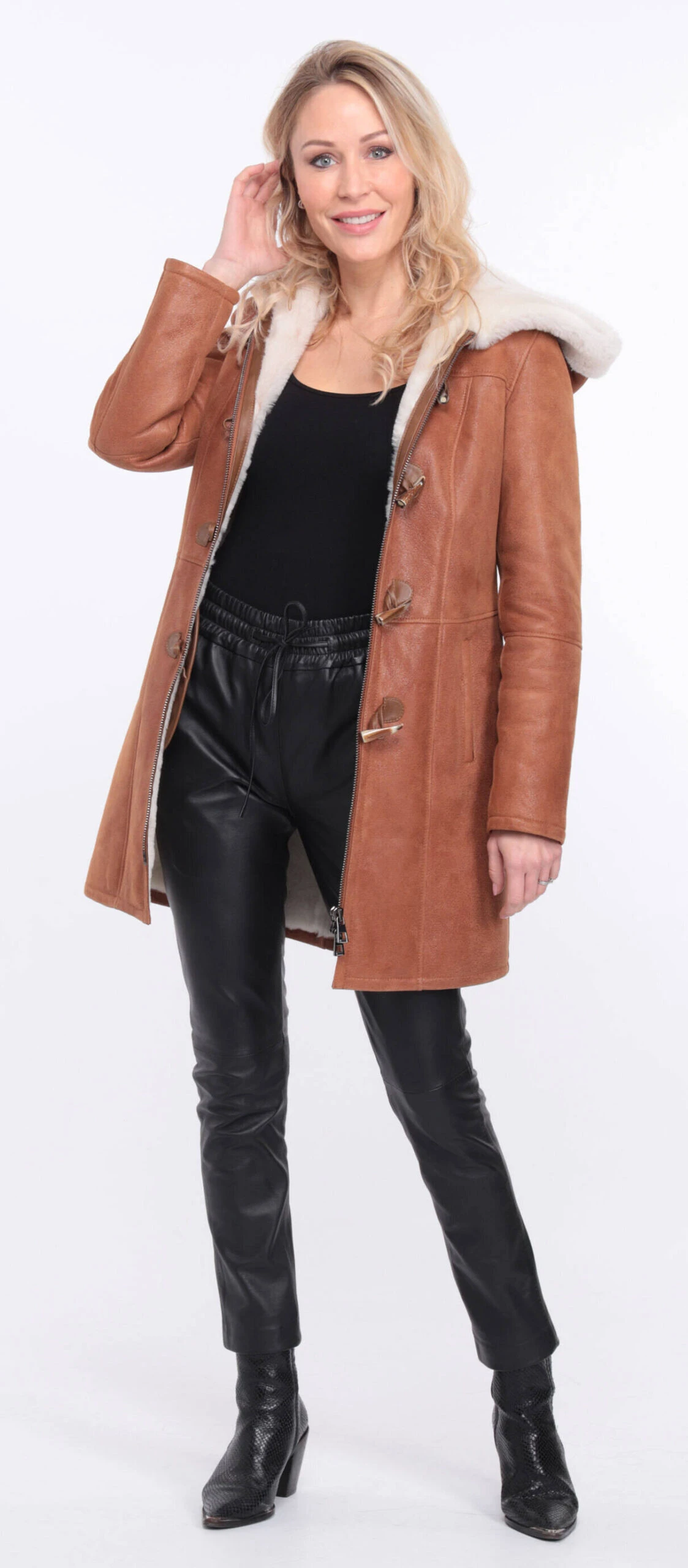 Trois Quart Cuir Femme Mouton Whisky " LUCINA " 10 Trois Quart Cuir Femme Mouton Whisky " LUCINA " – Image 10