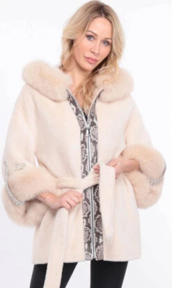 Veste Femme Alcantara Ecru " MONICE " -Maroquinerie manteaumollyalcantaraecr 028155700 1559 04072023