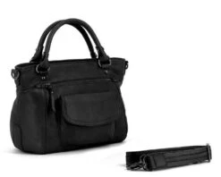 Hexagona Sac Cuir Femme Vachette Noir " 414719 " Porté Main Et épaule