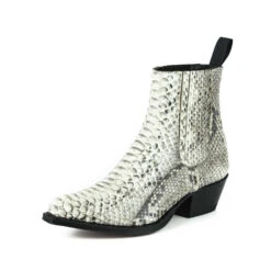 Boots Cuir Femme Python Mayura Blanco " 306 " -Maroquinerie mayurabootsmarie2496blanco1 066550100 1157 10102019
