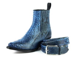 Boots Cuir Femme Python Mayura Azul " 323 " 15 Boots Cuir Femme Python Mayura Azul " 323 " -Maroquinerie mayurabootsmarie2496cinturonazul1 071531400 1433 10102019 1