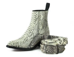 Boots Cuir Femme Python Mayura Blanco " 306 " -Maroquinerie mayurabootsmarie2496cinturonblanco1 093485200 1157 10102019 1