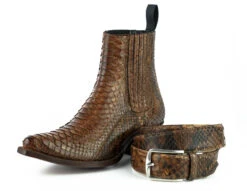 Boots Cuir Femme Python Mayura Cognac " 307 " -Maroquinerie mayurabootsmarie2496cinturoncognac1 040034900 1200 10102019 1