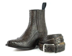 Boots Cuir Femme Python Mayura Marron " 309 " -Maroquinerie mayurabootsmarie2496cinturonmarron1 067744700 1358 10102019 1
