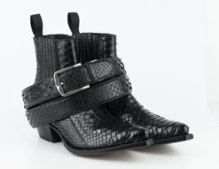 Boots Cuir Femme Python Mayura Negro " 310 " -Maroquinerie mayurabootsmarie2496cinturonnegro2 089630400 1410 10102019