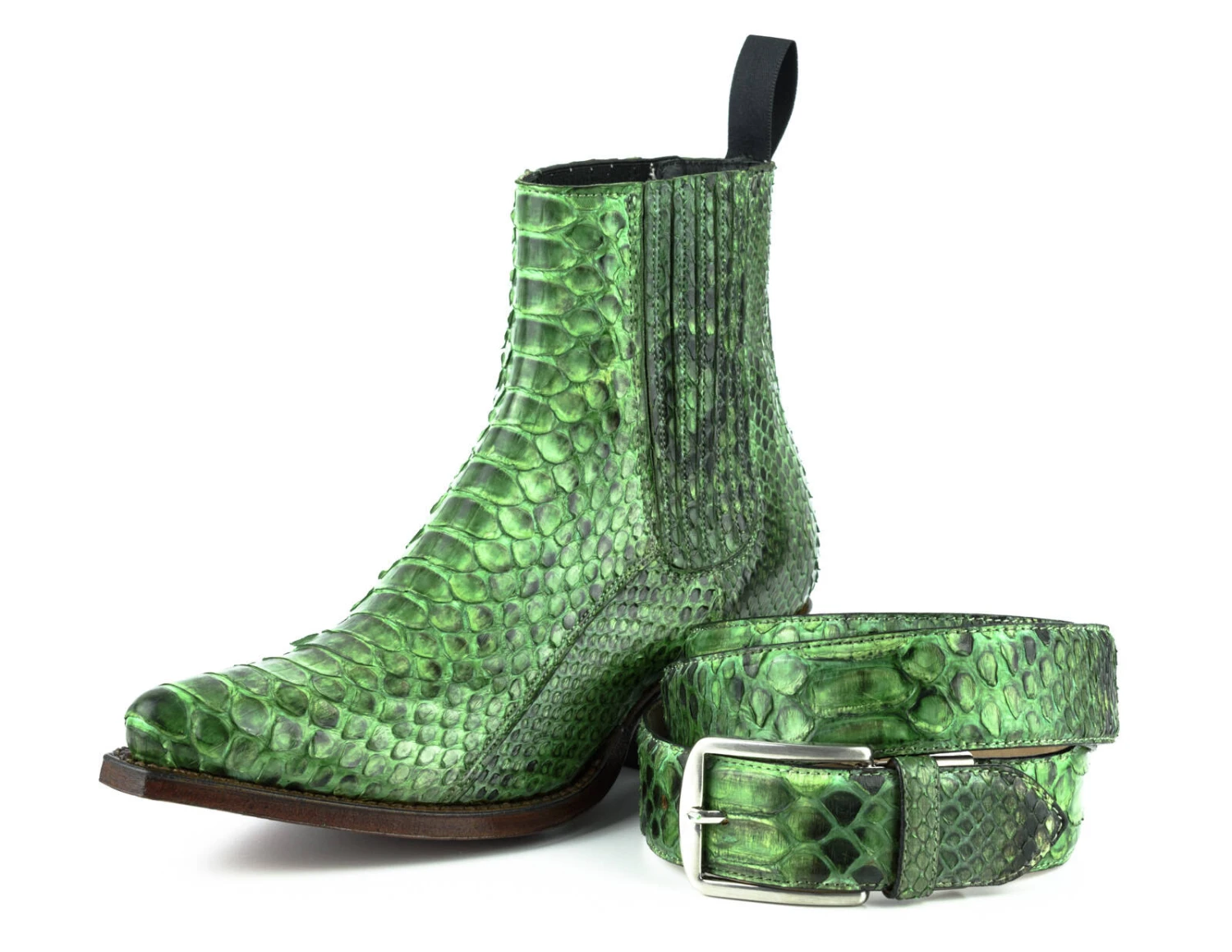 Boots Cuir Femme Python Mayura Verde " 324 " 7 Boots Cuir Femme Python Mayura Verde " 324 " – Image 7