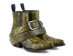 Boots Cuir Femme Python Mayura Verde Kaki " 312 " -Maroquinerie mayurabootsmarie2496cinturonverdekaky2 084857200 1422 10102019 1