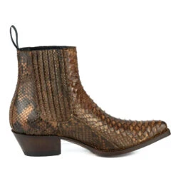 Boots Cuir Femme Python Mayura Cognac " 307 " -Maroquinerie mayurabootsmarie2496cognac6 084478900 1200 10102019