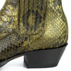 Boots Cuir Femme Python Mayura Verde Kaki " 312 " -Maroquinerie mayurabootsmarie2496verdekaky4 095044400 1429 10102019