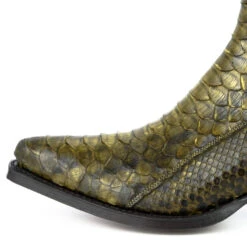 Boots Cuir Femme Python Mayura Verde Kaki " 312 " -Maroquinerie mayurabootsmarie2496verdekaky5 029118400 1429 10102019