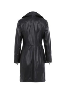Trois Quart Cuir Femme Agneau Noir " MONNA "