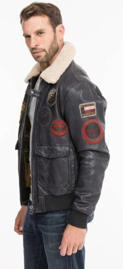 Blouson Cuir Homme Navy Style Aviateur " MYTHIC " -Maroquinerie mythicnavy3 049024400 1445 08102021