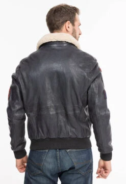 Blouson Cuir Homme Navy Style Aviateur " MYTHIC " -Maroquinerie mythicnavy8 081454200 1445 08102021