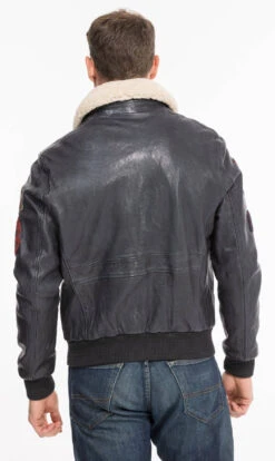 Blouson Cuir Homme Navy Style Aviateur " MYTHIC " -Maroquinerie mythicnavy9 006071600 1445 08102021