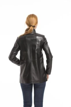 Veste Cuir Femme Agneau Noir " OLYA " -Maroquinerie oceane 11 005935100 1542 03102022