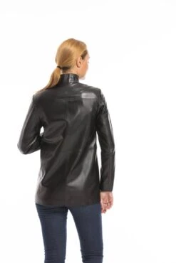 Veste Cuir Femme Agneau Noir " OLYA " -Maroquinerie oceane 12 037395700 1542 03102022